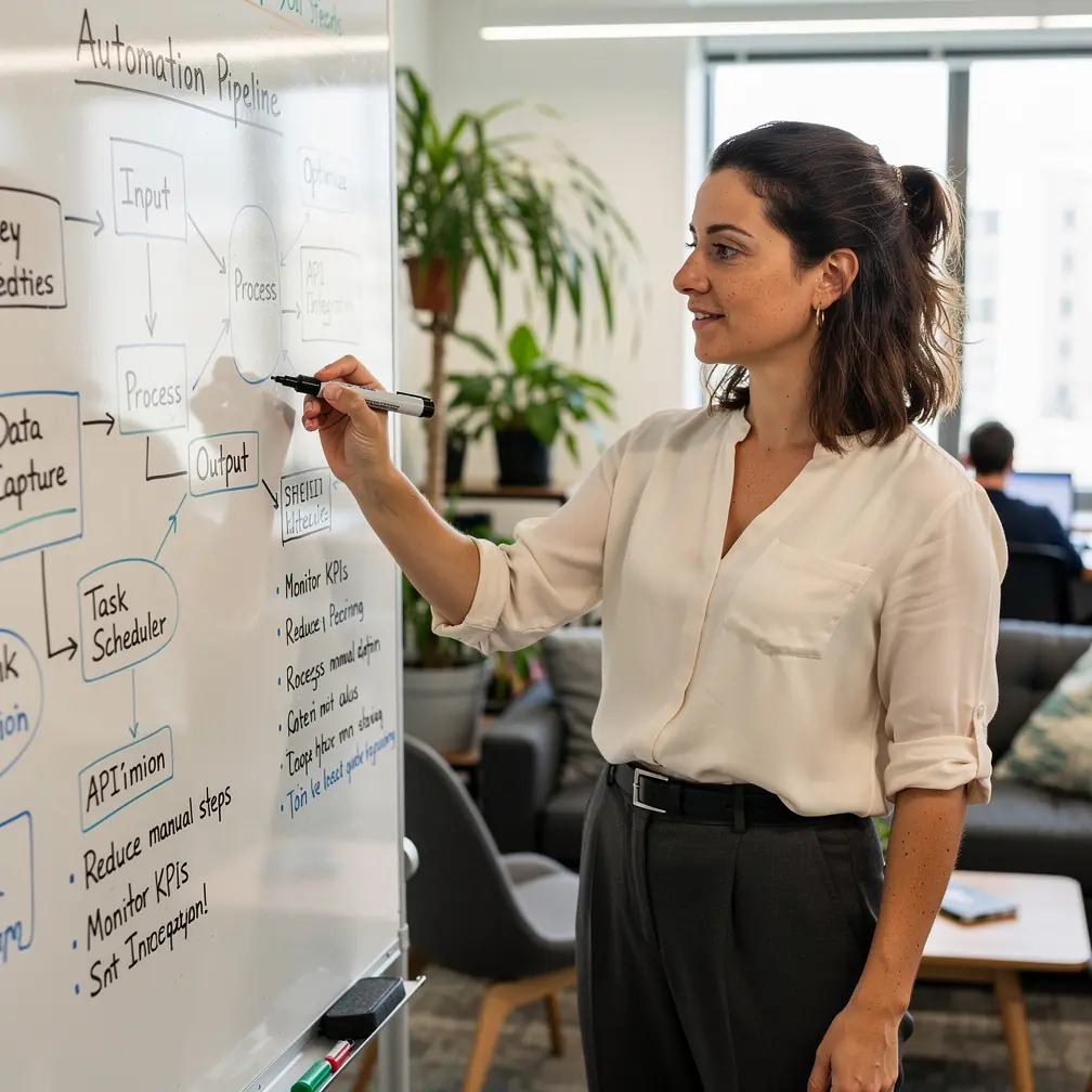 Imagine conceptuală a unui specialist analizând coduri și grafice de performanță software